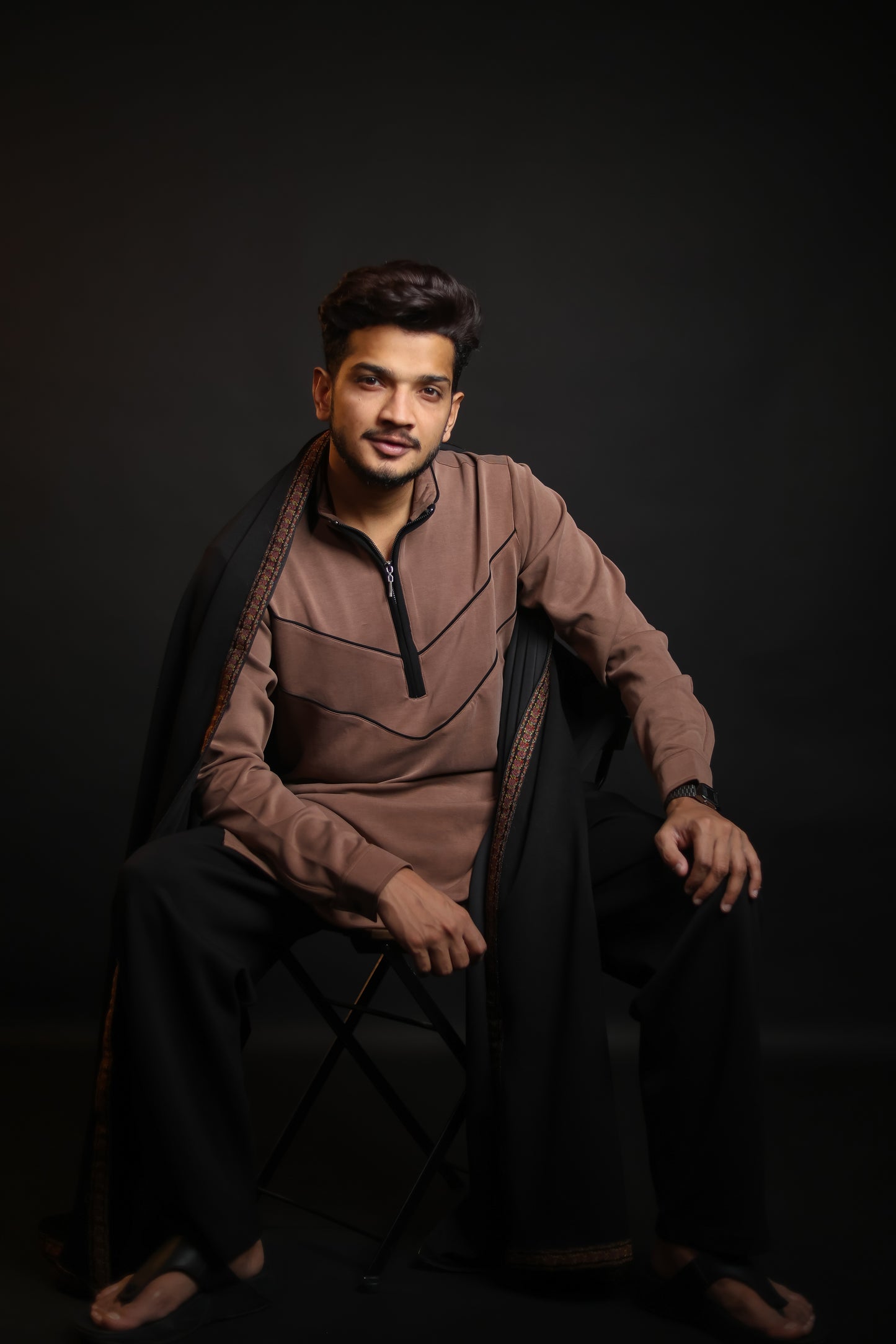 ZIP COFFEE BROWN KURTA