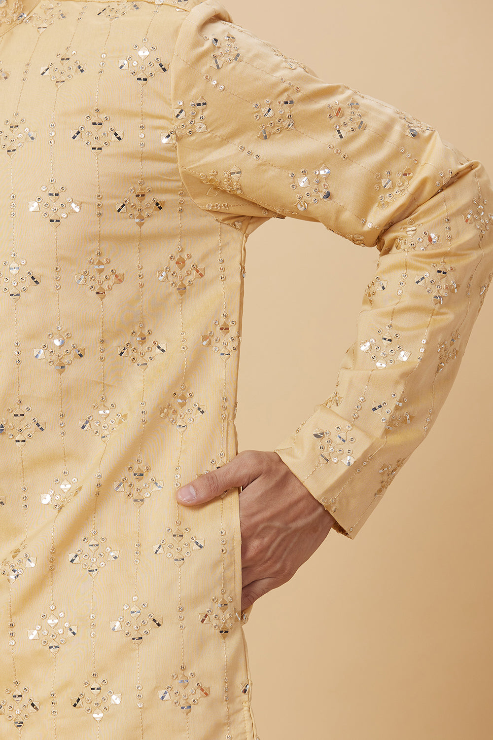 KURTA AMBER WITH SEQUENCE EMBELLISHED WORK