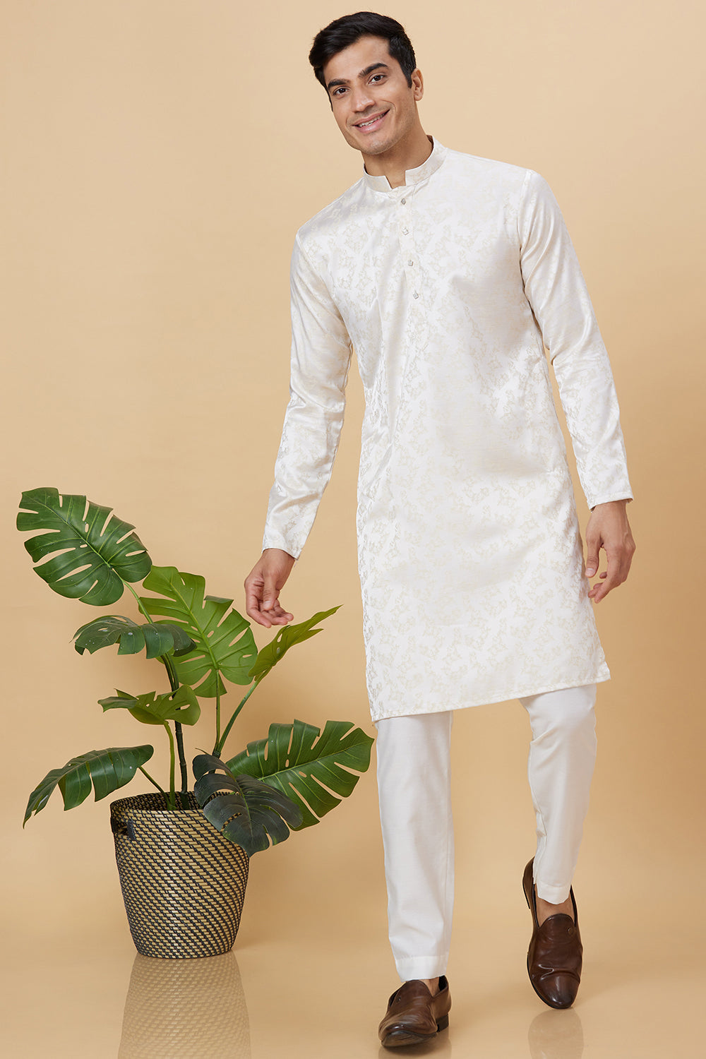 KURTA GOLD JACQUARD FLORAL