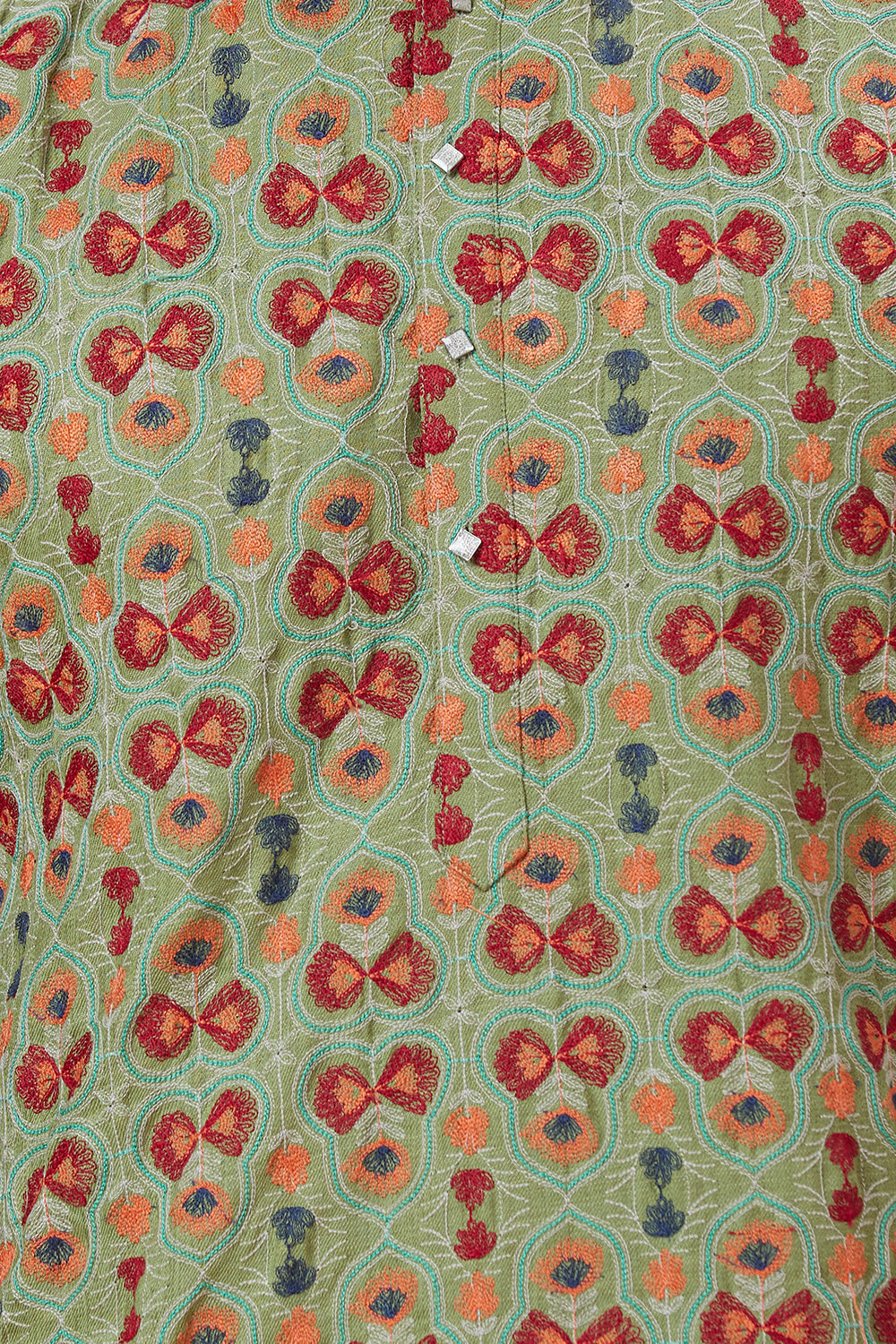 KURTA GREEN WITH BUTTERFLY EMBROIDERY