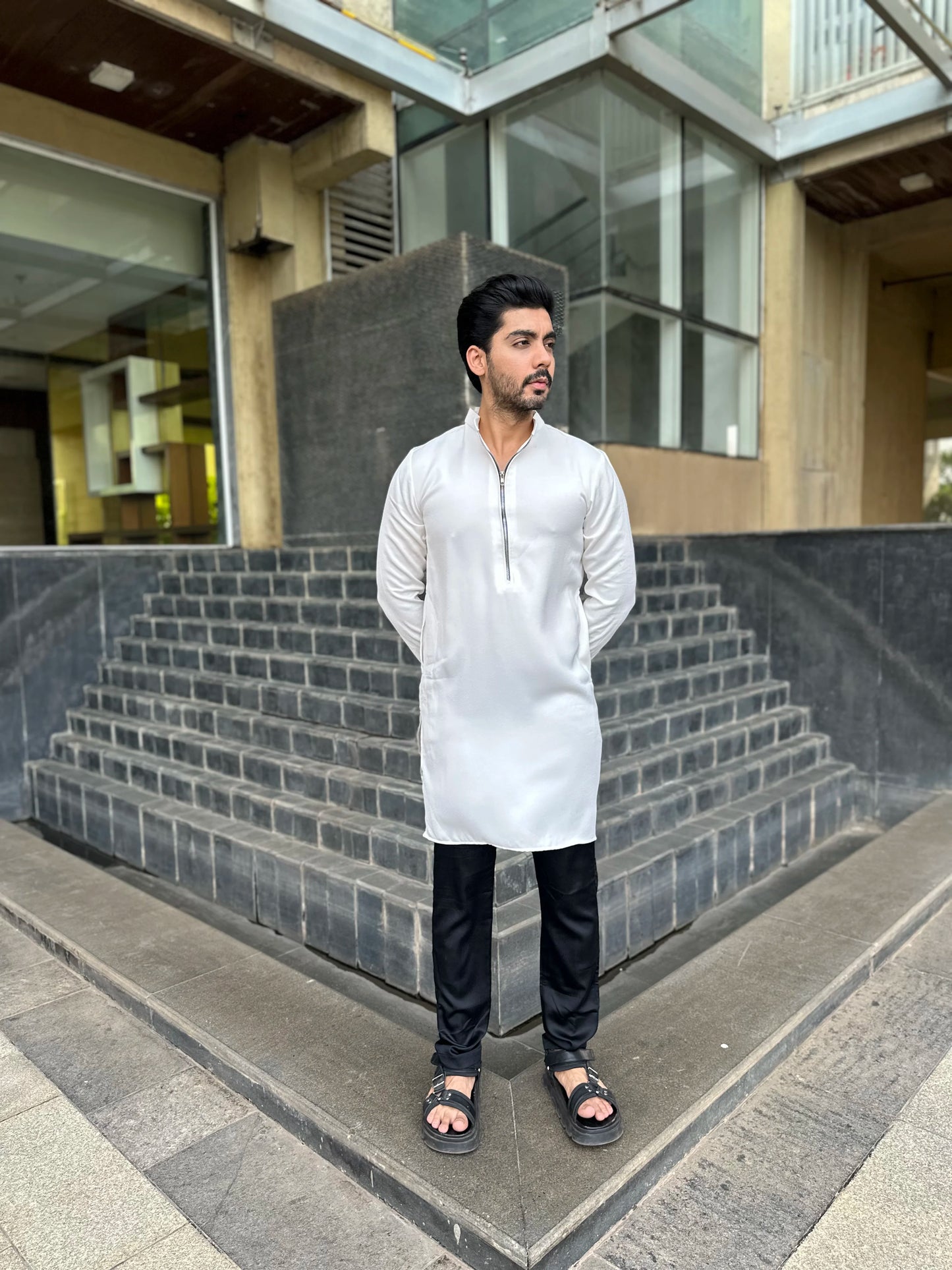 ZIP WHITE KURTA