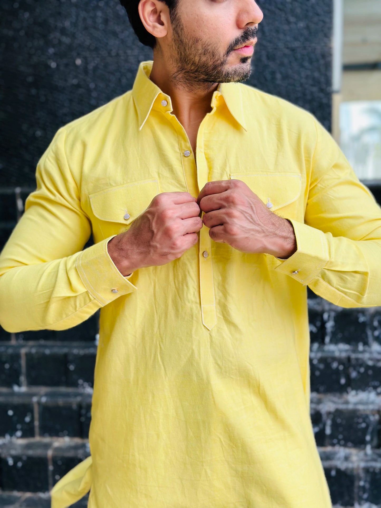 POCKET YELLOW KURTA