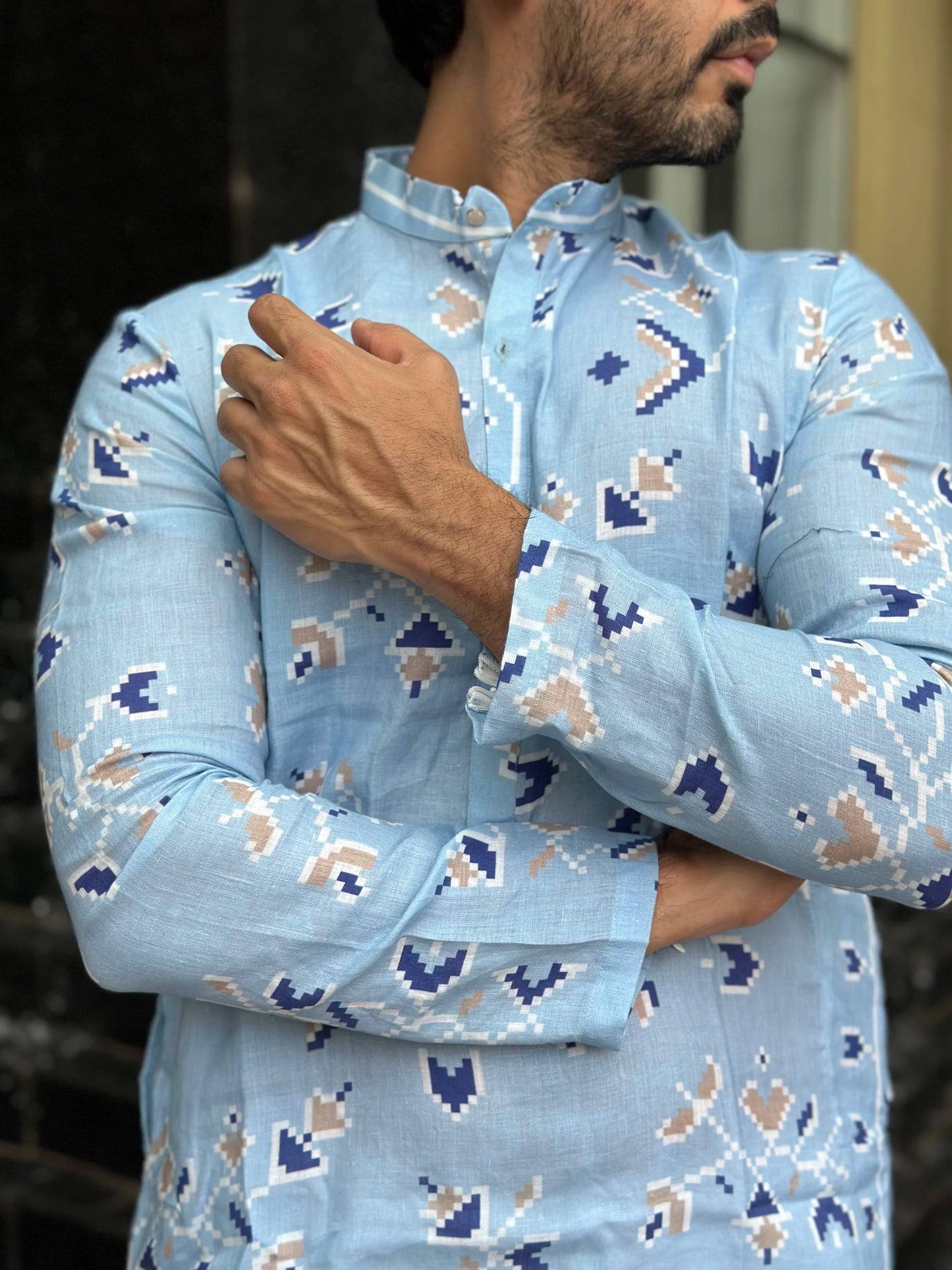 BLUE DESIGNED KURTA