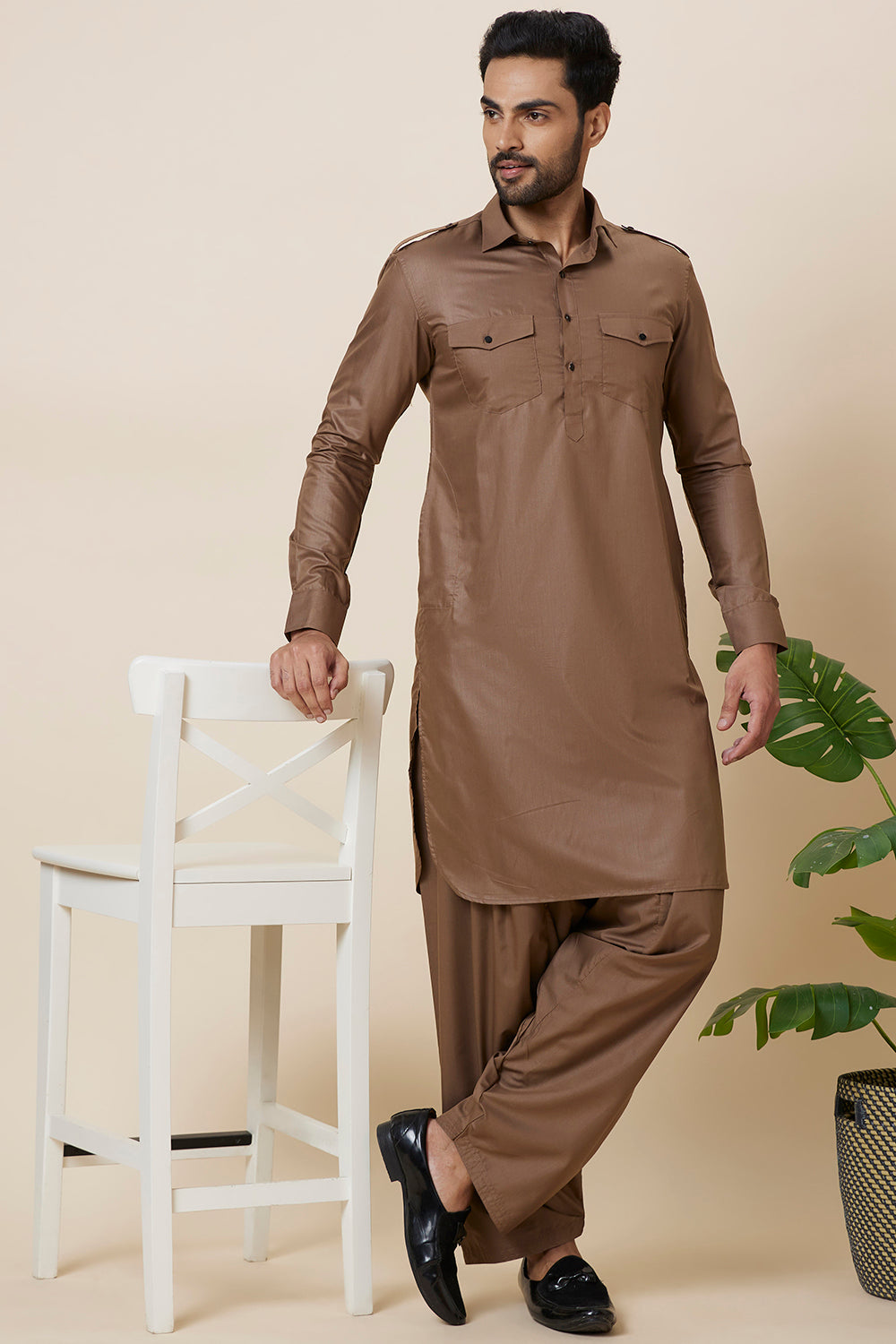 Pathani Set Brown