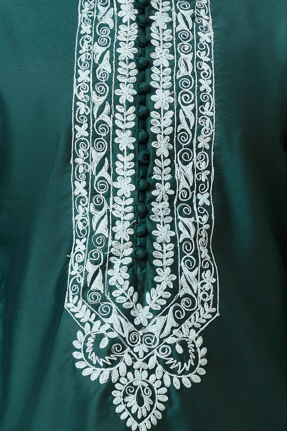 Kurta Green Placket Embroidery