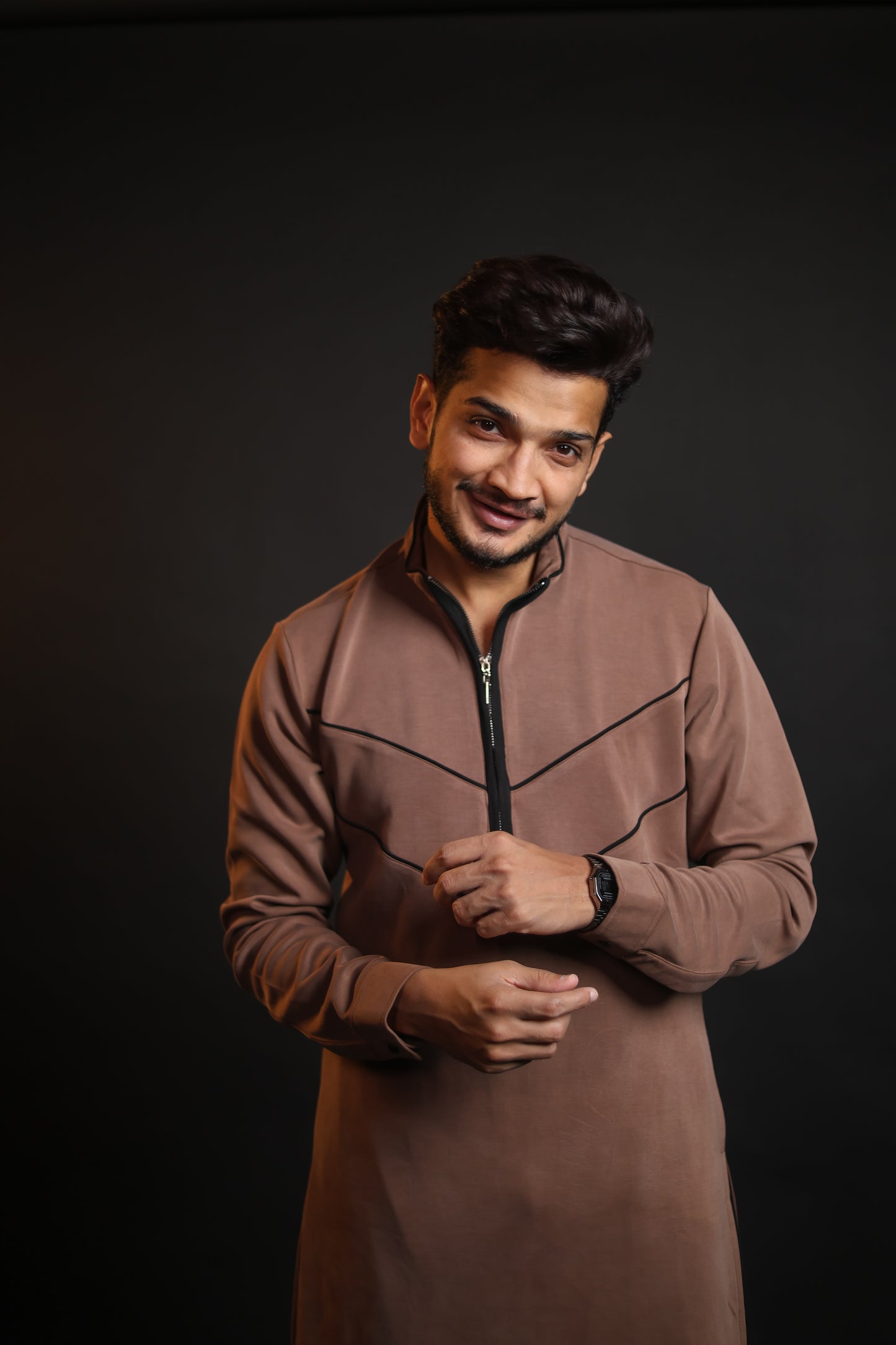 ZIP COFFEE BROWN KURTA