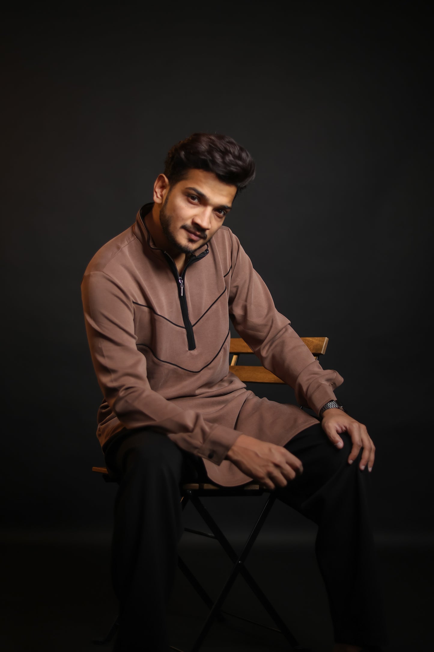 ZIP COFFEE BROWN KURTA