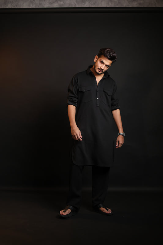 ALL STRETCH BLACK PATHANI