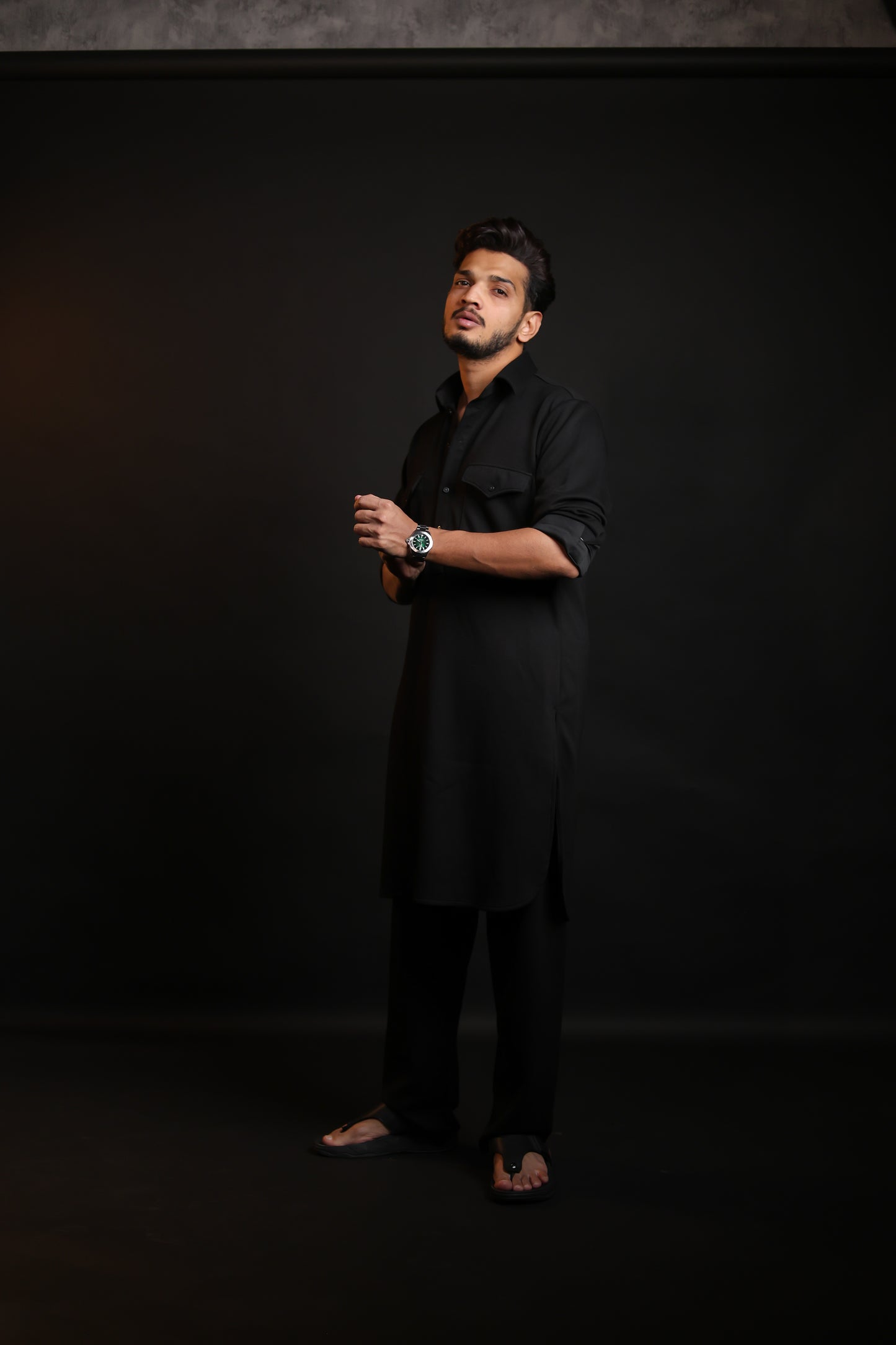 ALL STRETCH BLACK PATHANI