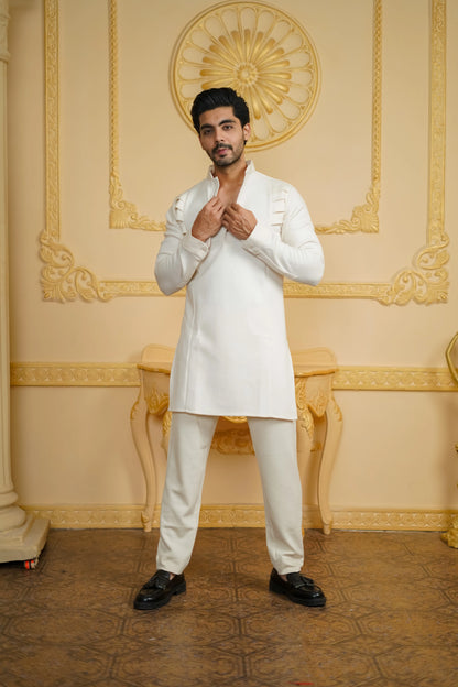 SIDE PLETE STRETCH KURTA SET