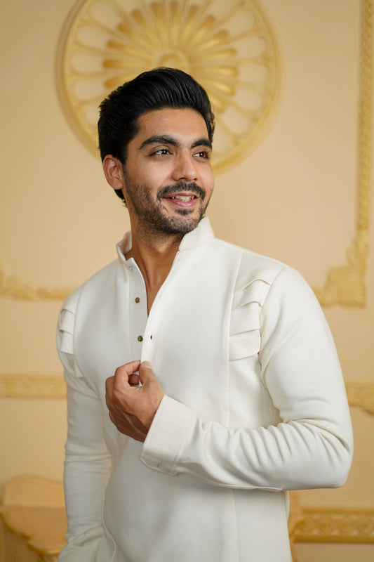 SIDE PLETE STRETCH KURTA SET