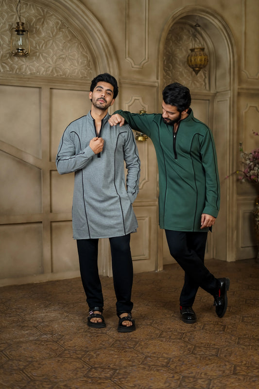 STRETCH U PIPEN GREY AND GREEN WITH PANTS