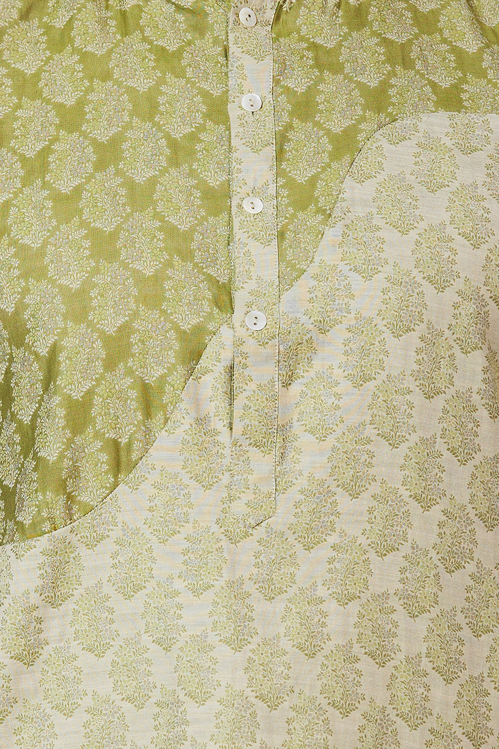 KURTA OLIVE COTTON JACQUARD