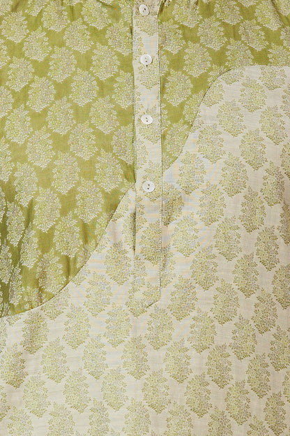 KURTA OLIVE COTTON JACQUARD