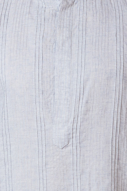 KURTA LINEN GREY PINTUCKS