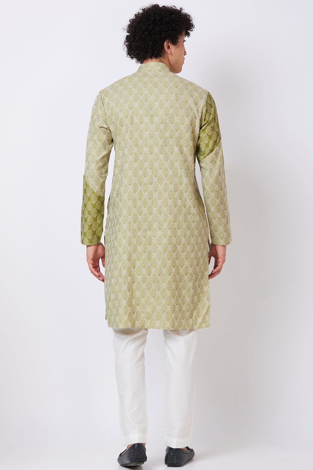 KURTA OLIVE COTTON JACQUARD
