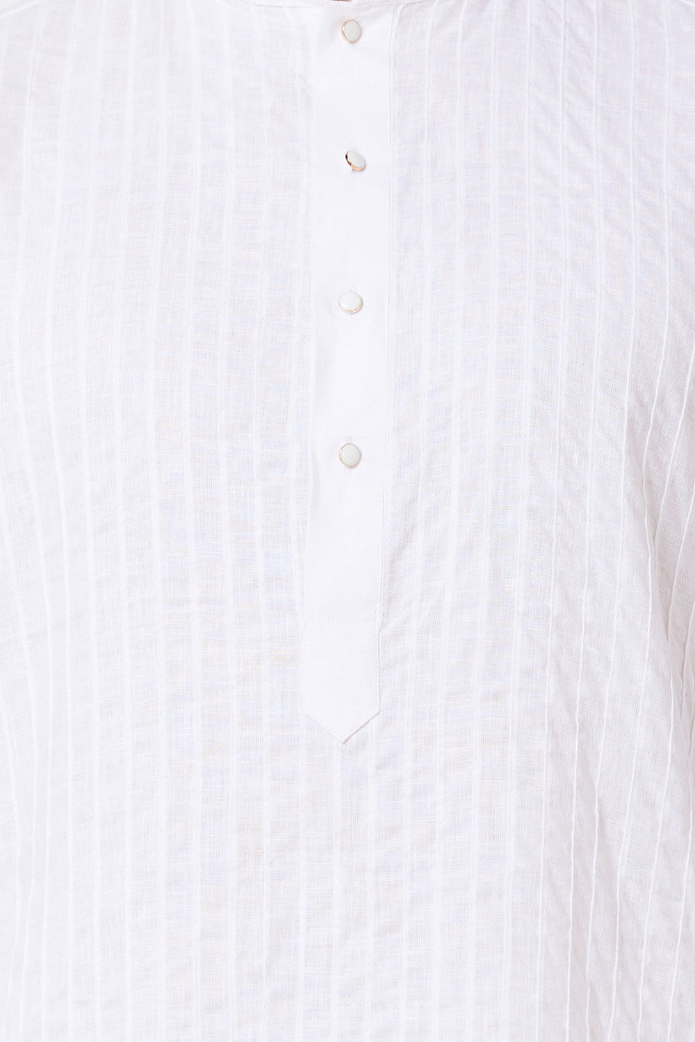 KURTA LINEN WHITE PINTUCKS