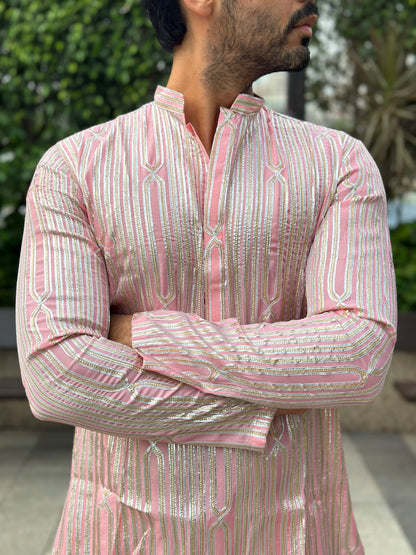 EMBROIDERED PINK KURTA