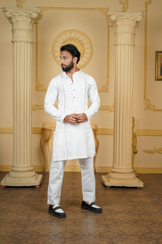 APLIQ EMBROIDERED JOINT KURTA WITH PANTS