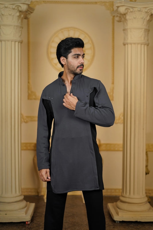 STRETCH PANEL PRINTED KURTA WITH PANTS