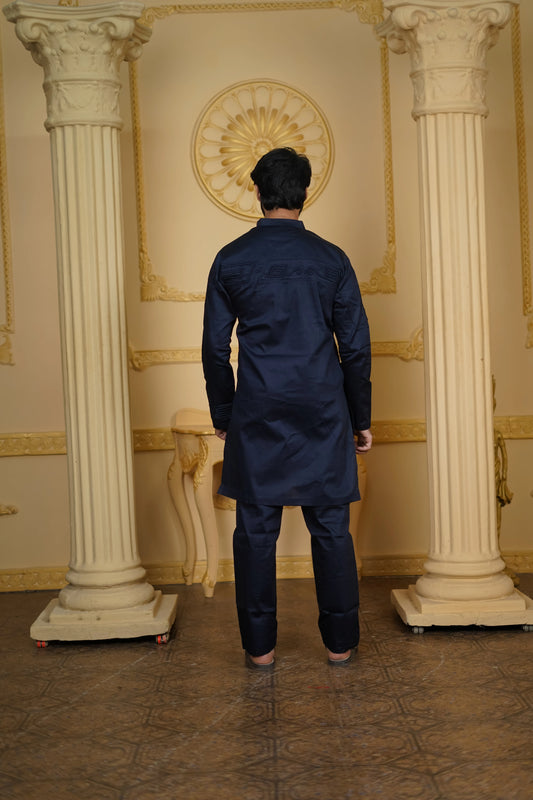 SIDE OPEN 3D EMBROIDERED 100% COTTON WITH PANTS