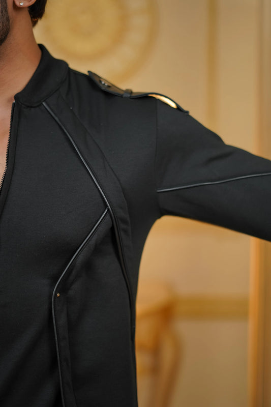 STRETCH LEATHER BATMAN KURTA WITH PANTS