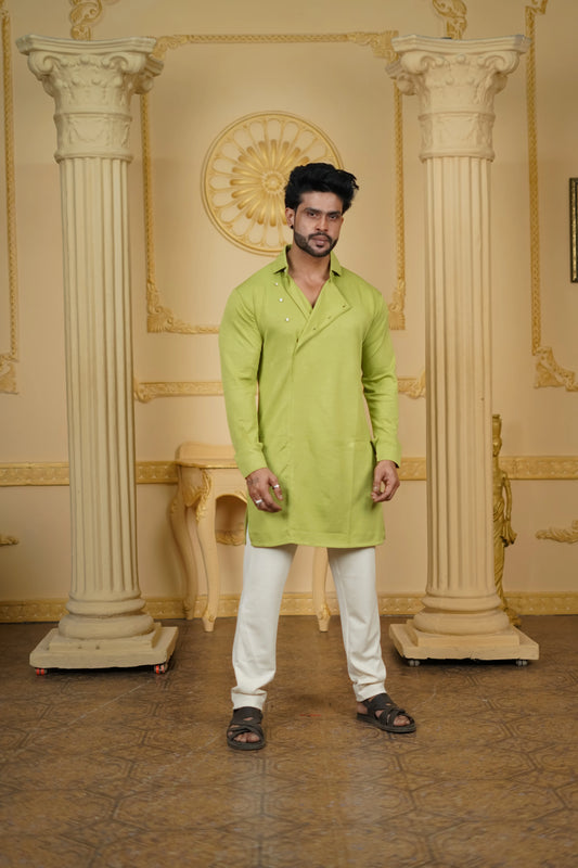 STRETCH SIDE OPEN GREEN WITH PANTS