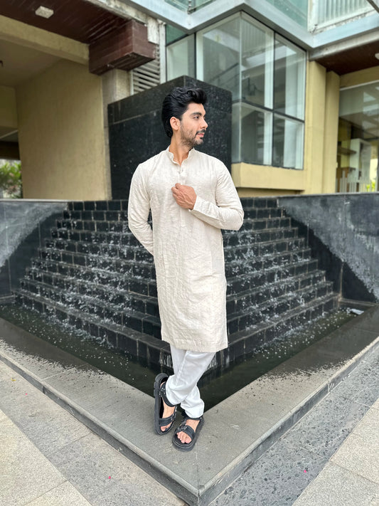 CREAM DESIGNED KURTA