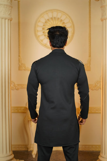 STRETCH LEATHER BATMAN KURTA WITH PANTS