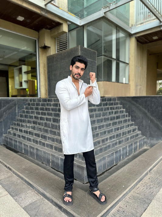 ZIP WHITE KURTA