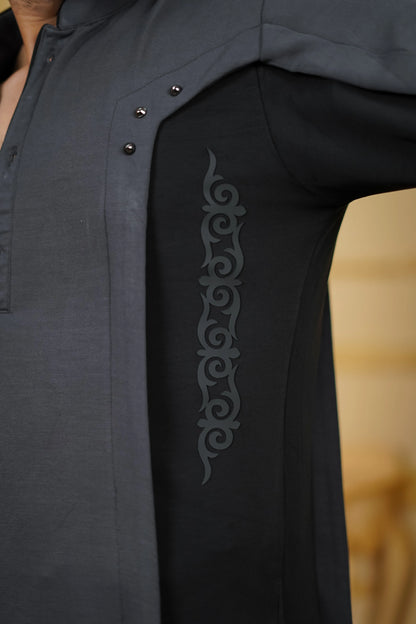 STRETCH PANEL PRINTED KURTA WITH PANTS