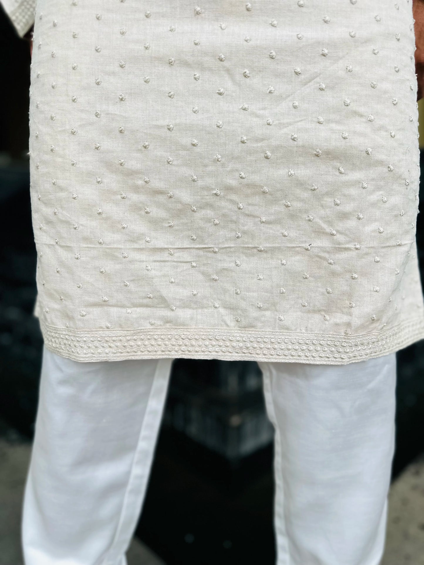 CREAM DESIGNED KURTA