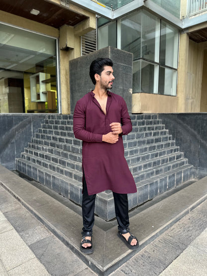MAROON OPEN KURTA