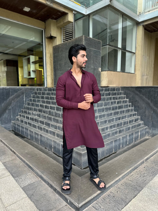 MAROON OPEN KURTA