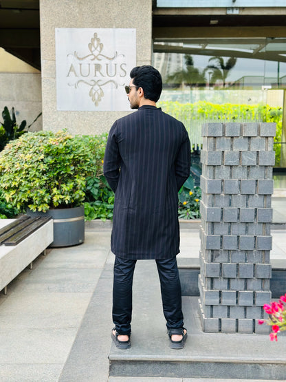 ZIP BLACK KURTA