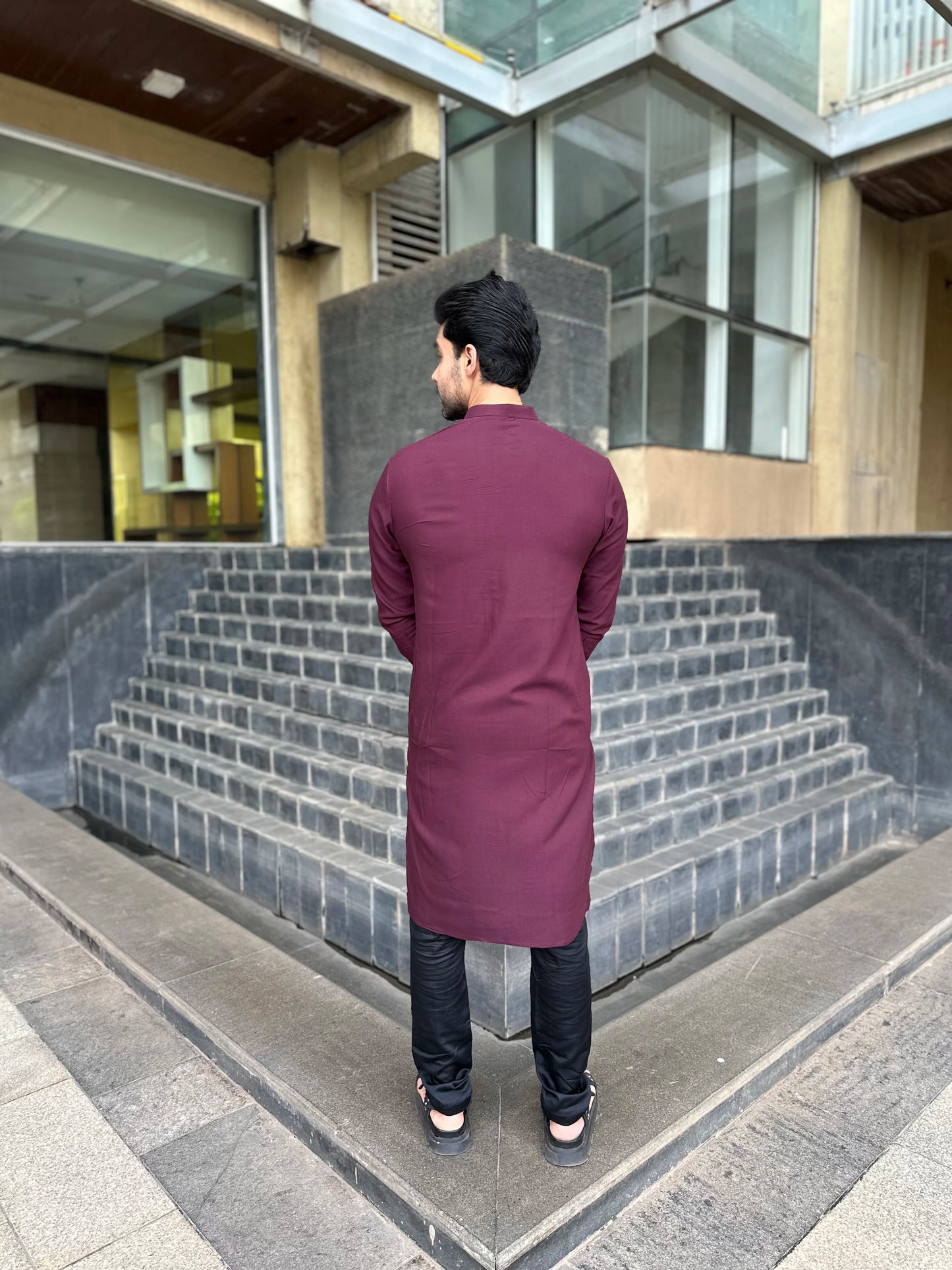 MAROON OPEN KURTA