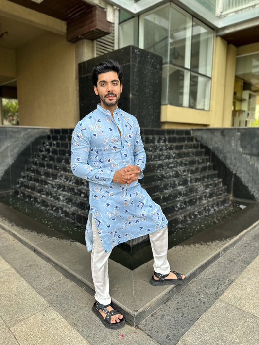 BLUE DESIGNED KURTA