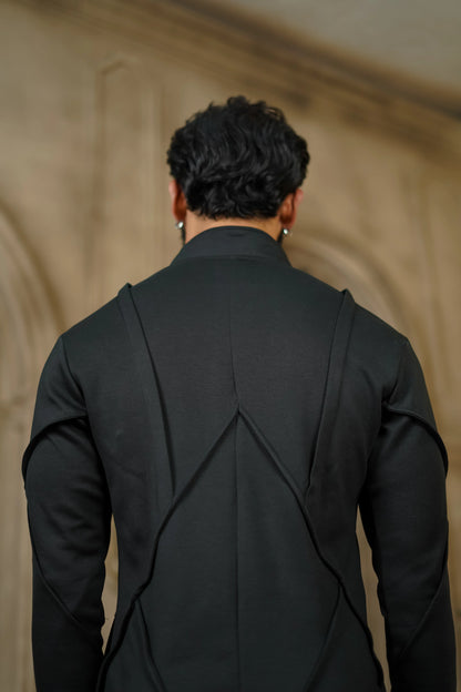 STRETCH PLETE AND STUDDED KURTA WITH PANTS
