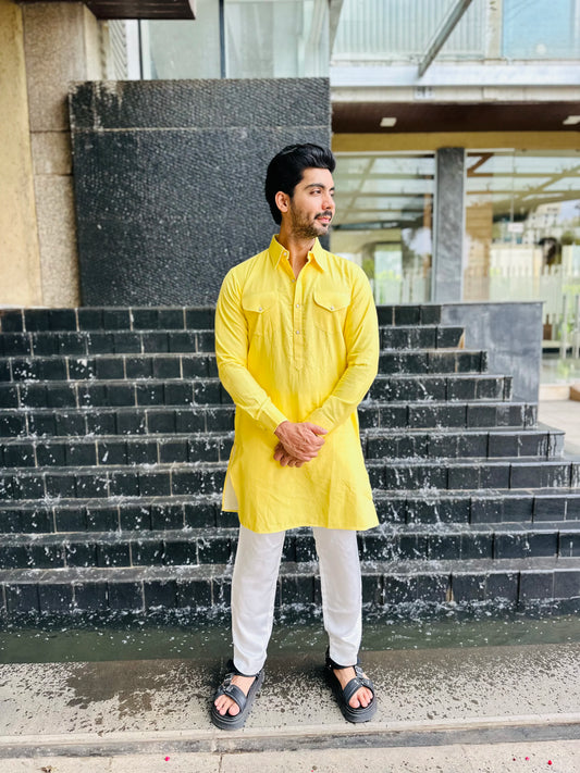 POCKET YELLOW KURTA
