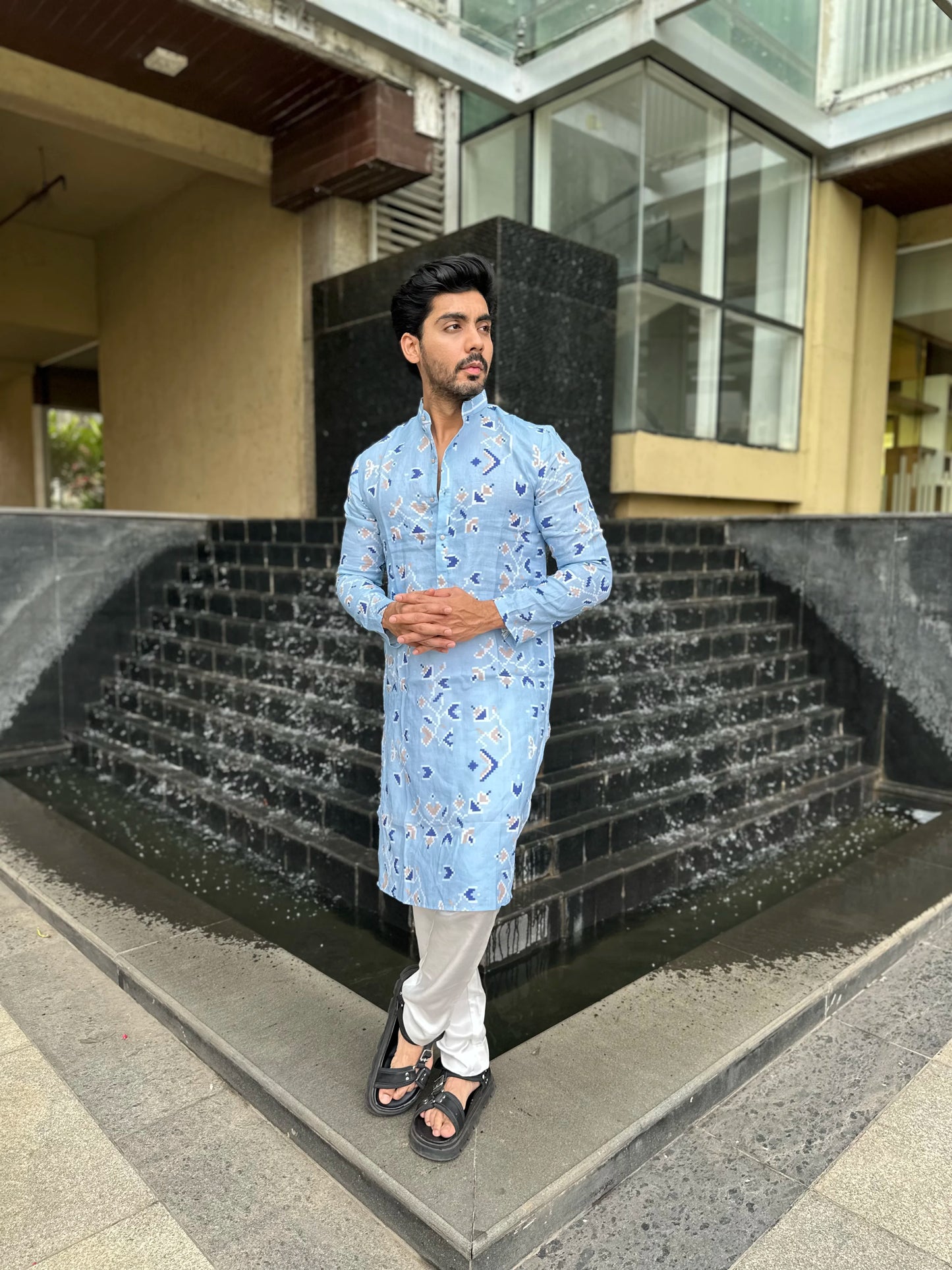 BLUE DESIGNED KURTA
