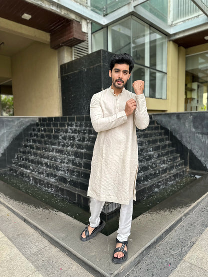 CREAM DESIGNED KURTA