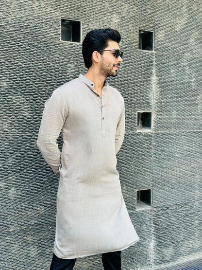 WHITE BUTTON KURTA