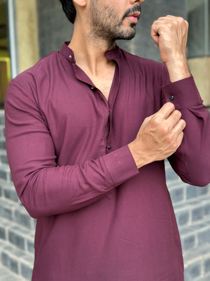 MAROON OPEN KURTA