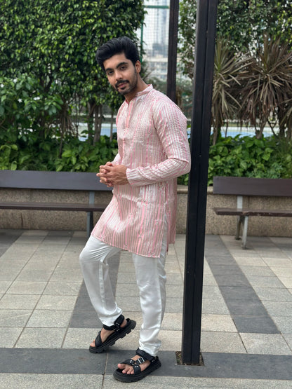 EMBROIDERED PINK KURTA