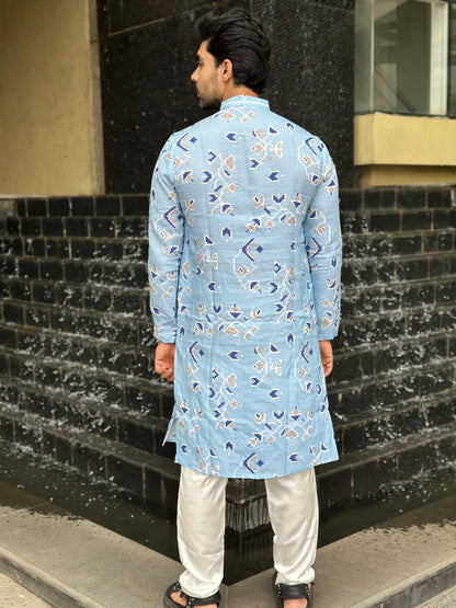 BLUE DESIGNED KURTA