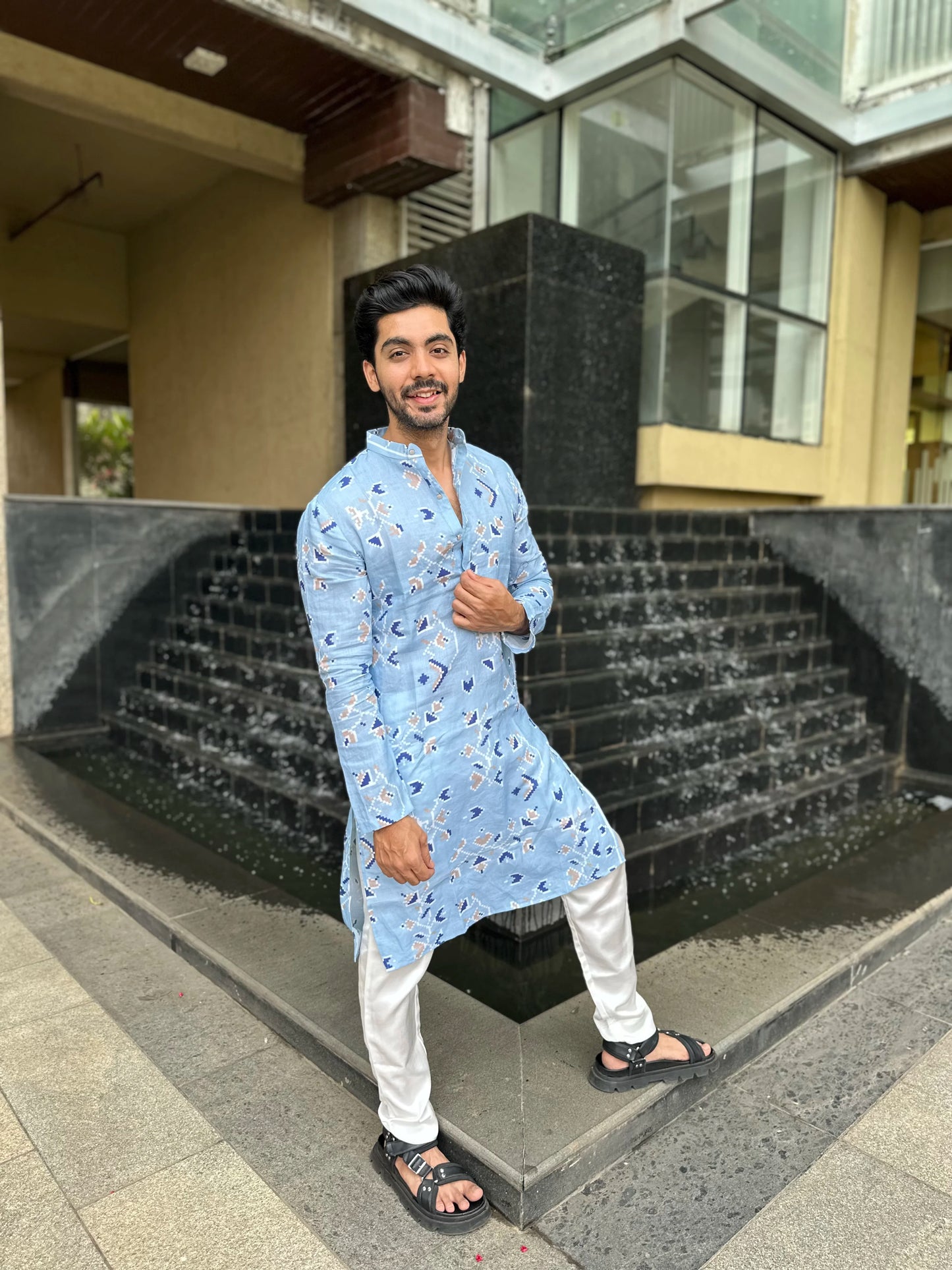 BLUE DESIGNED KURTA