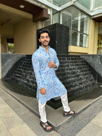 BLUE DESIGNED KURTA
