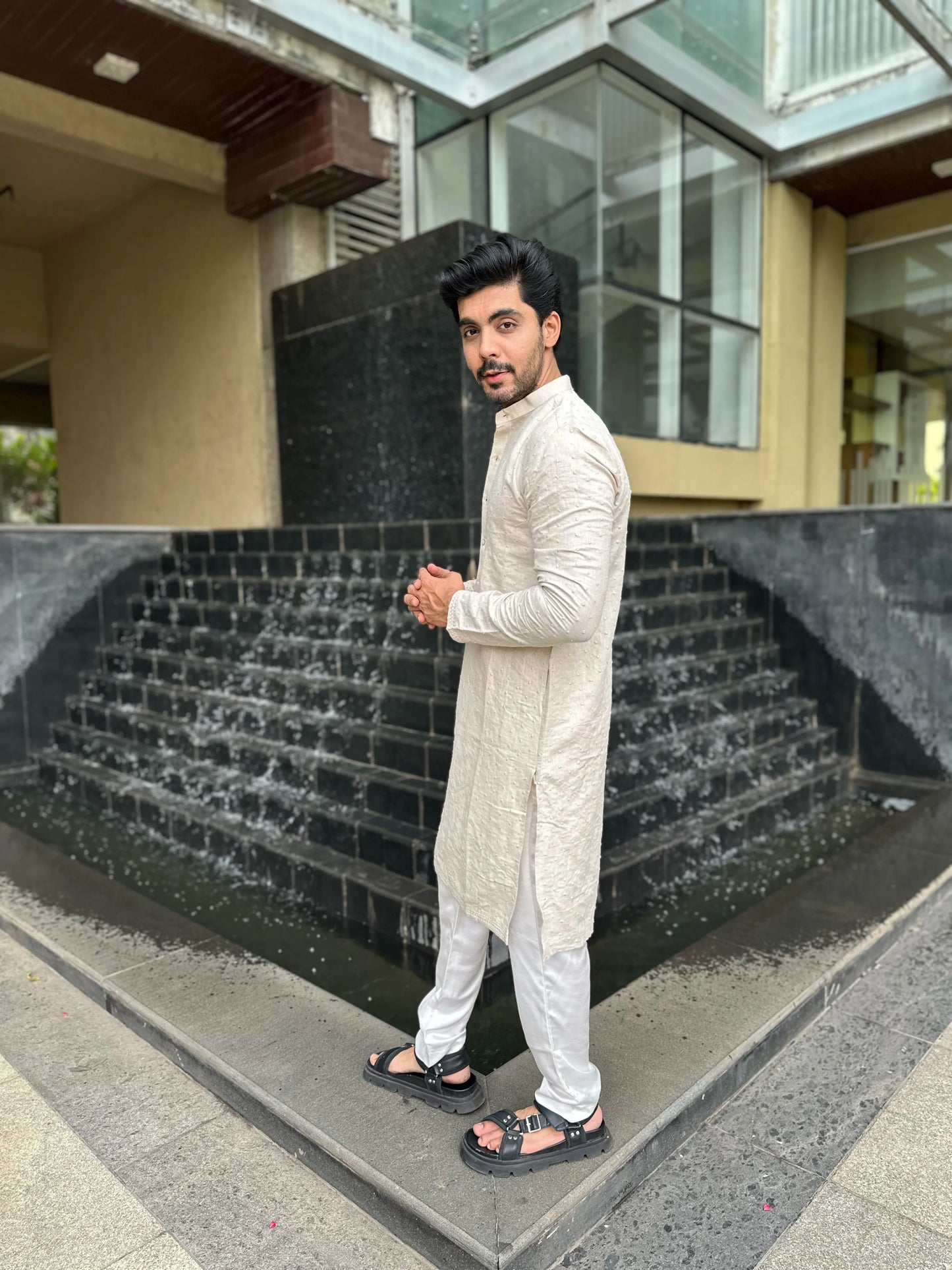 CREAM DESIGNED KURTA