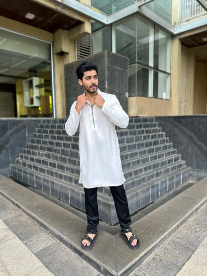ZIP WHITE KURTA