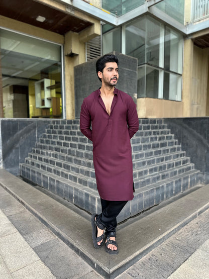 MAROON OPEN KURTA
